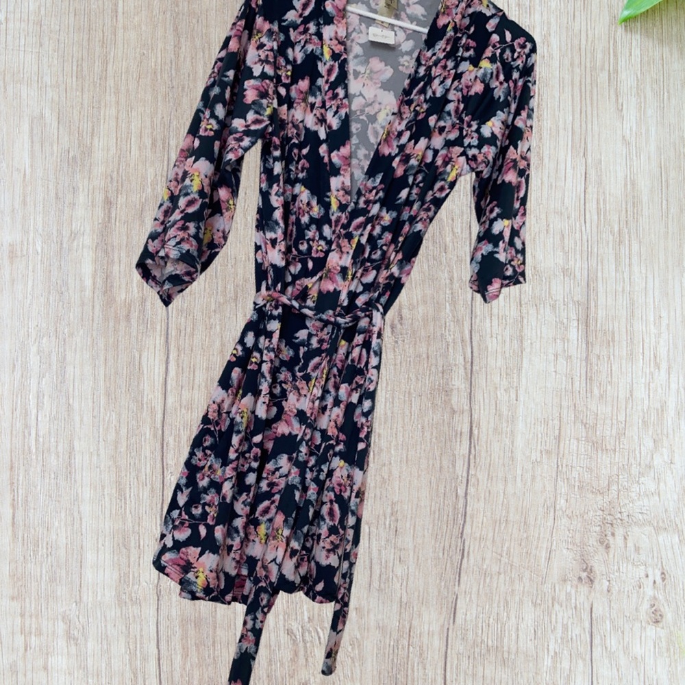 NEW JESSICA SIMPSON ROBE SO SOFT AND BEAUTIFUL FLORAL PINK AND BLUE
